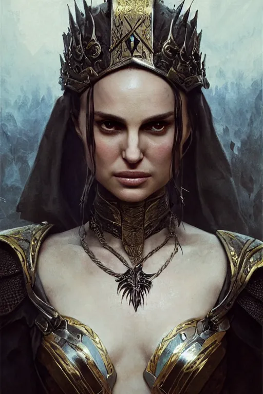 Image similar to natalie portman, legendary warrior, heroic, lord of the rings, tattoos, decorative ornaments, battle armor, by carl spitzweg, ismail inceoglu, vdragan bibin, hans thoma, greg rutkowski, alexandros pyromallis, perfect face, fine details, realistic shading photorealism