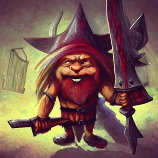 Image similar to “ axe wielding demonic gnomes ”