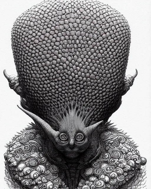 Image similar to a strange and funny creature, adult swim, character portrait, portrait, close up, concept art, intricate details, highly detailed by moebius