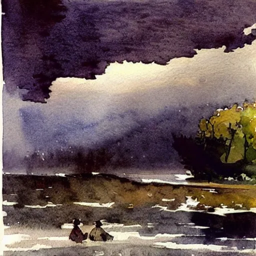Prompt: watercolor painting by winslow homer