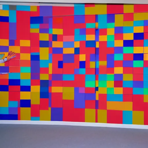 Image similar to a mural by Sol LeWitt