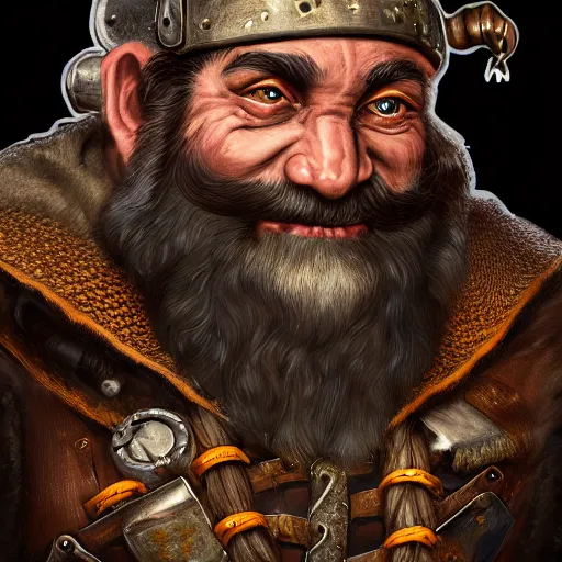Prompt: a detailed portrait painting of the dwarf bardin goreksson vermintide 2 video game steampunk engineer, artstation, 8 k, fantasy