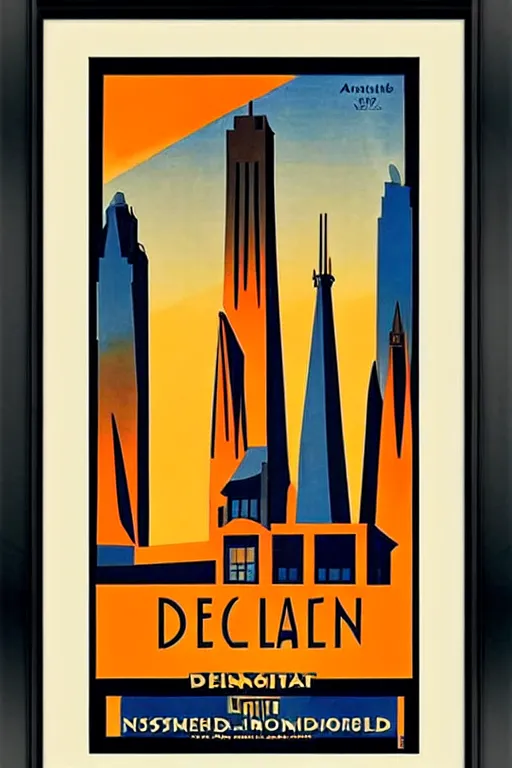 Image similar to art deco travel poster. the netherlands, framed poster