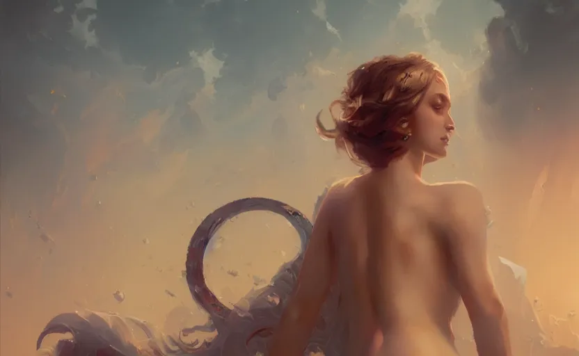 Image similar to A painting of Aphrodite trending on artstation in the style of Greg Rutkowski