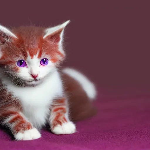 Image similar to adorable crimson kitten with violet eyes