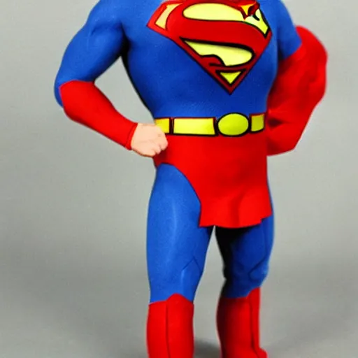 Image similar to A beautifully scupted Superman toy from the 1940s, articulated, professional photography