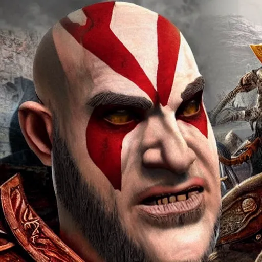 Image similar to benjamin netanyahu as kratos from god of war