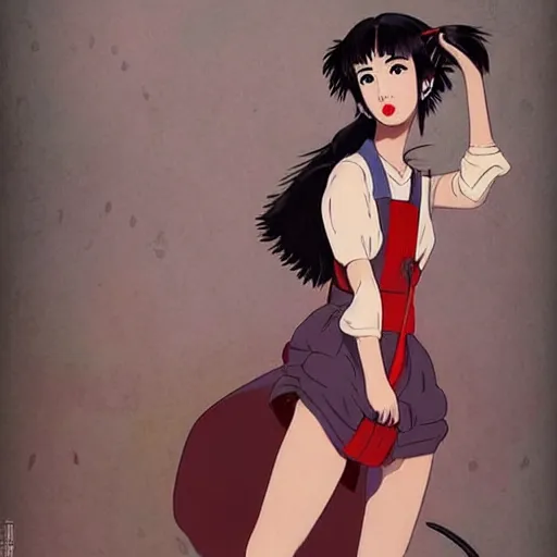 Image similar to a beautiful young japanese natalie portman alluring gravure model, stylized concept art, wearing elegant designer overalls, elegant overalls with mesoamerican patterns, mesoamerican native street fashion, princess mononoke, painted by jamie hewlett and ashley wood and mike mignola, aesthetic, gorgeous, stunning, alluring, attractive, artstation, pinterest, digital art