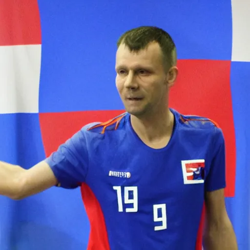 Image similar to slovakian man with the number 0 9 on his shirt goes to work in serbia