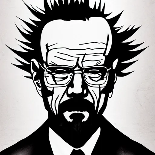 Image similar to walter white as a death note shinigami, mid portrait, high quality, trending on artstation, 4 k