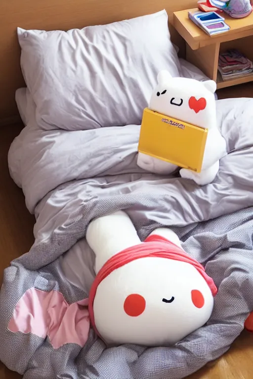 Image similar to molang and piu piu in bed