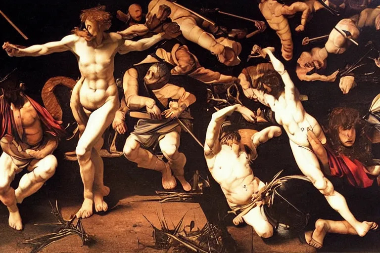 Image similar to Elimination of humanity. Digital concept art by Caravaggio, Very highly detailed