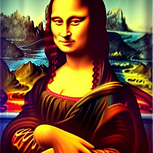 Image similar to mona lisa painting by frida kahlo