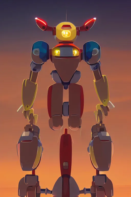 Image similar to metabots medabots medarotto medarot robot minimalist comics, behance hd by jesper ejsing, by rhads, makoto shinkai and lois van baarle, ilya kuvshinov, rossdraws global illumination ray tracing hdr radiating a glowing aura