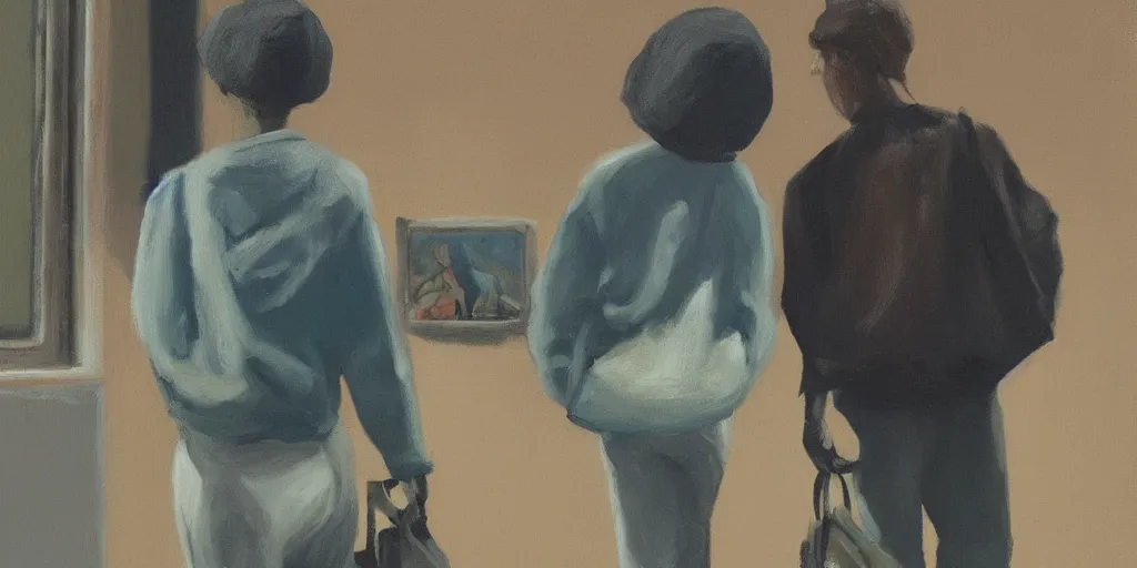 Image similar to an art gallery with pictures in the style of tim eitel