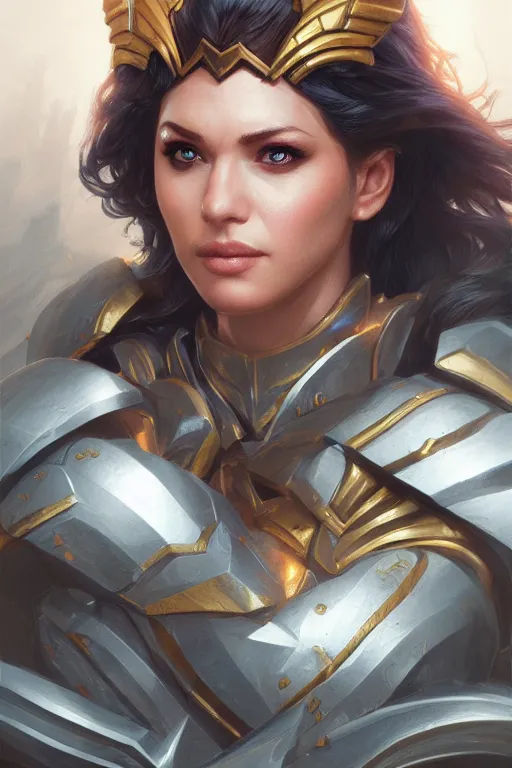 Image similar to amazon valkyrie athena, d & d, fantasy, portrait, highly detailed, headshot, digital painting, trending on artstation, concept art, sharp focus, illustration, art by artgerm and greg rutkowski and magali villeneuve