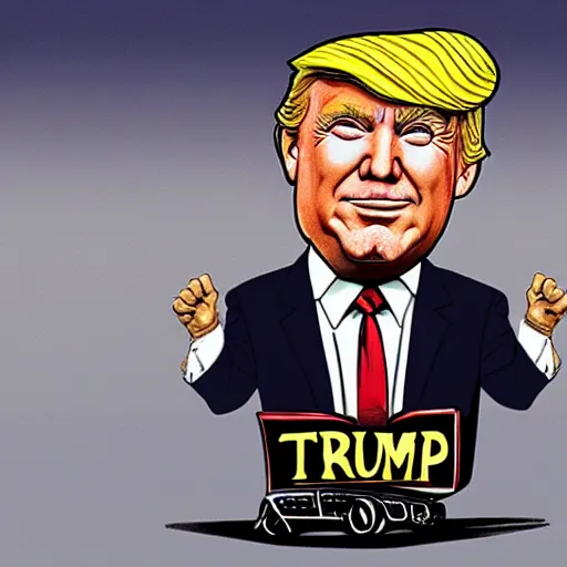 Image similar to a caricature of donald trump
