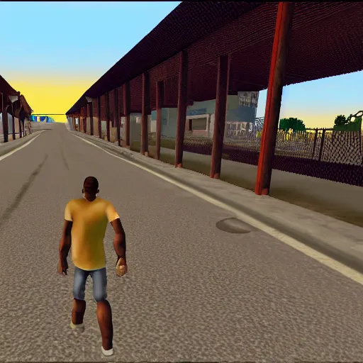 bigfoot in gta san andreas, video game screenshot, Stable Diffusion