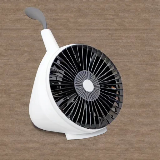 Image similar to desk fan with a funnel attached to the back leading to the top of the room