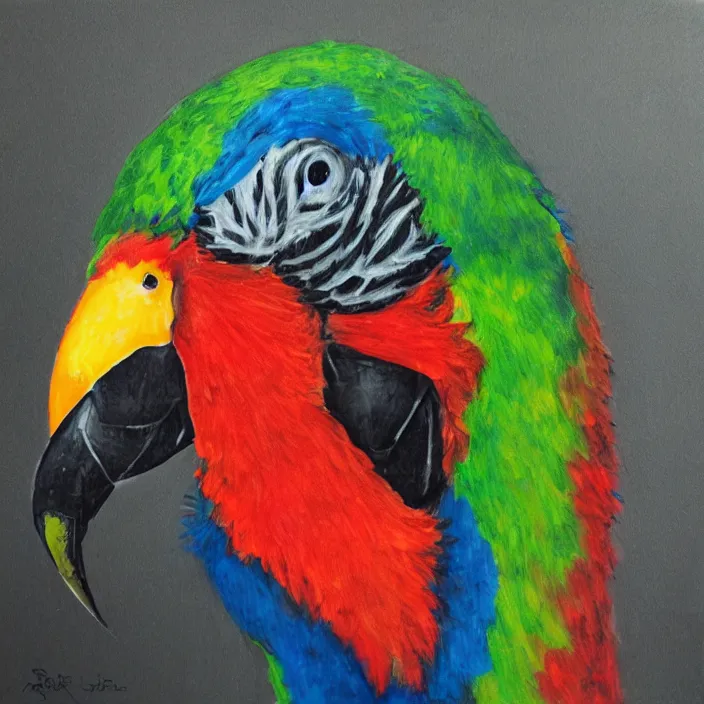 Image similar to studio portrait of ninja parrot