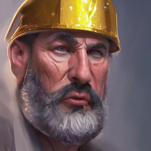 Image similar to a painted portrait of a middle-aged man in a golden suit, D&D, sci-fi, elegant, hopeful, muscular, highly detailed, digital painting, artstation, concept art, smooth, sharp focus, illustration