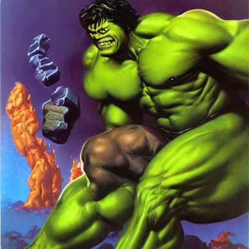 Image similar to incredible hulk by boris vallejo