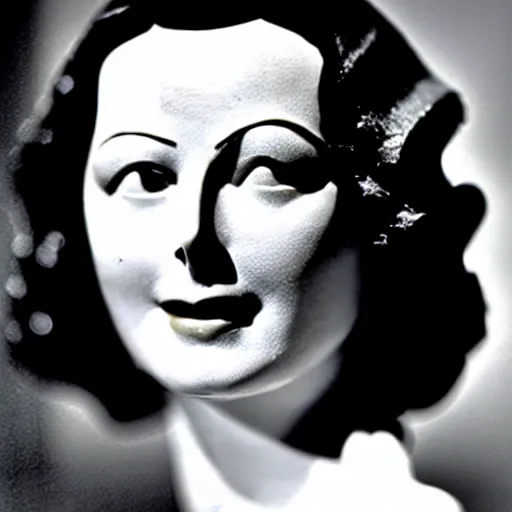 Image similar to antique sculpture of hedy lamarr, she is smiling