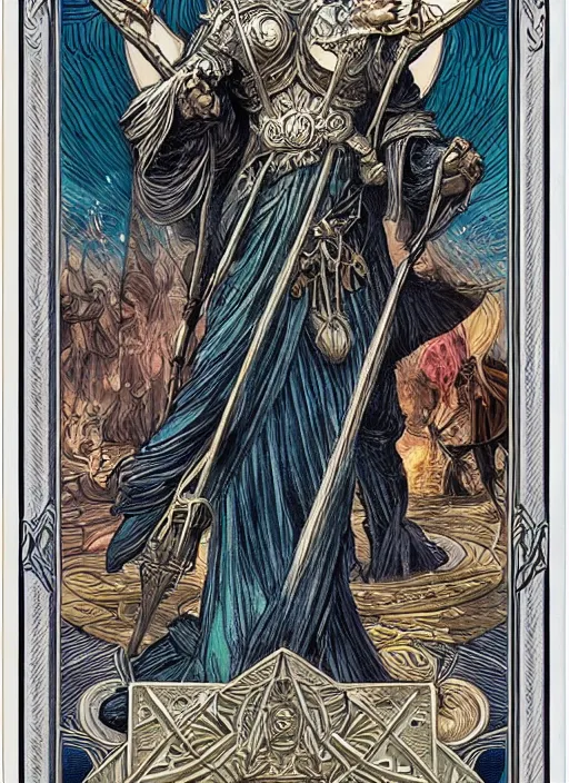 Image similar to tarot card template _ by _ filipe _ pagliuso _ and _ justin _ gerard _ symmetric _ fantasy _ highly _ detailed _ realistic _ intricate _ port