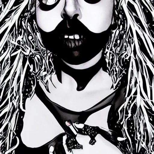 Image similar to lady gaga by tim burton