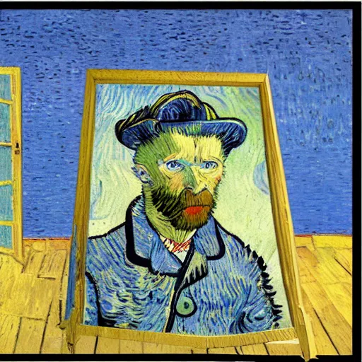 Image similar to retard wolf, van gogh,