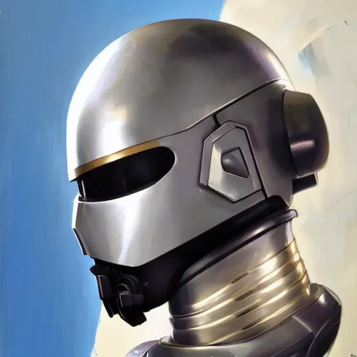 Image similar to greg manchess portrait painting of james murphy aka robocop as overwatch character, aesthetic, medium shot, asymmetrical, profile picture, organic painting, sunny day, matte painting, bold shapes, hard edges, street art, trending on artstation, by huang guangjian and gil elvgren and sachin teng
