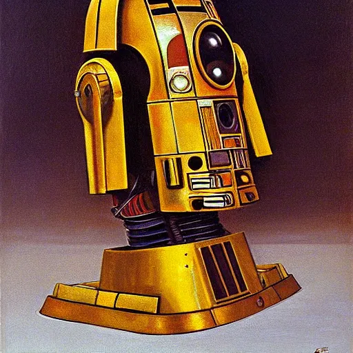 Image similar to painting of c - 3 p 0 by ralph macquarrie