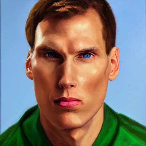 Prompt: jerma 9 8 5 portrait, tight shot, oil painting, high definition