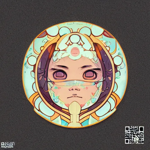 Prompt: victo ngai cute haephestus sticker design, highly detailed, symmetrical, high quality, digital painting, by ross tran and studio ghibli and alphonse mucha, artgerm