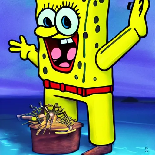 Prompt: photorealistic Spongebob