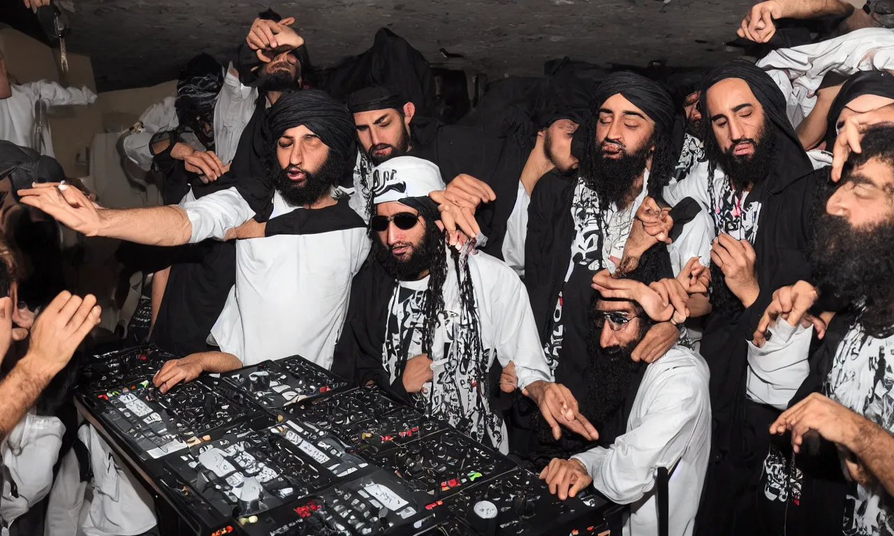 Image similar to DJ Osama Bin Laden (it was a sick boilerroom party)