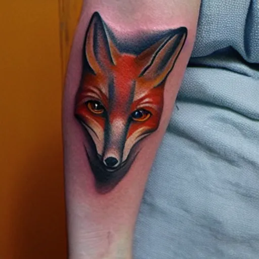 Image similar to A tattoo of a fox