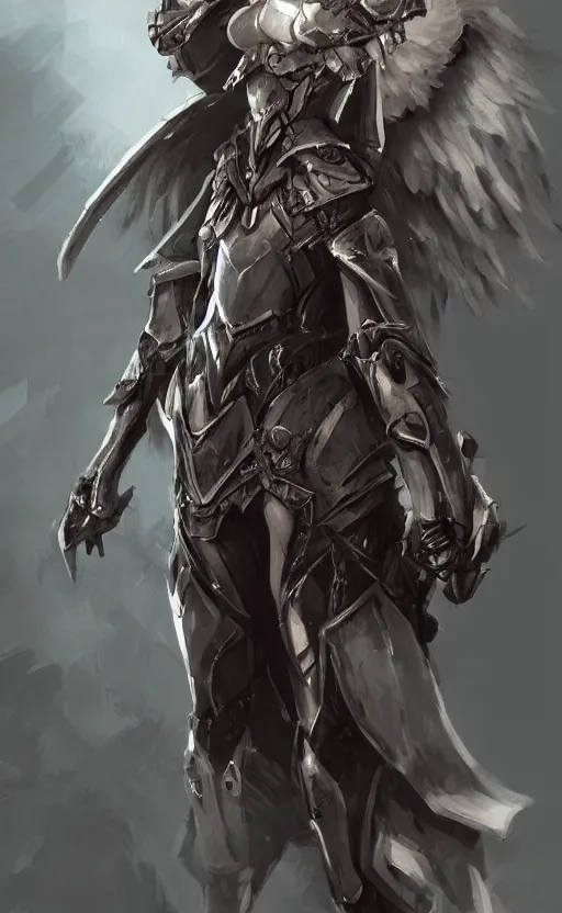 Image similar to concept art, angel knight girl, artstation trending, highly detailed