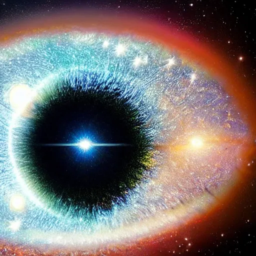 Prompt: galaxy reflection in a eye