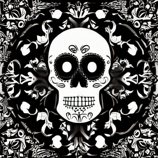 Image similar to vector art panel for cnc plasma, laser, simple geometric sugar skull design pattern