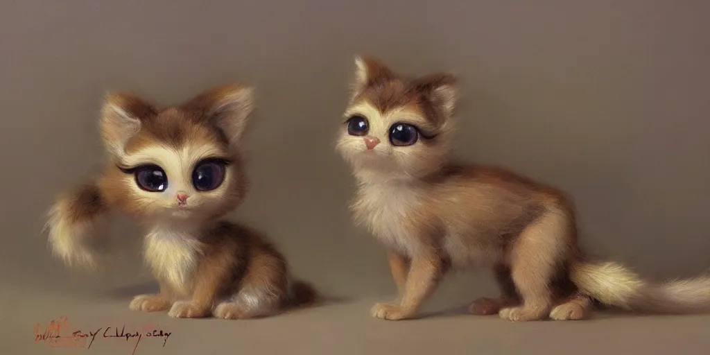 Prompt: 3d Littlest Pet Shop animal, forest, realistic fur, master painter and art style of Noel Coypel, art of Émile Eisman-Semenowsky, art of Édouard Bisson