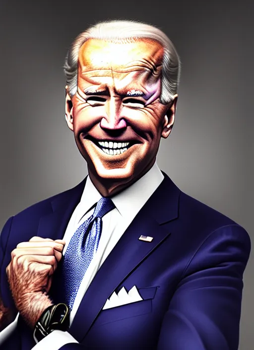 Image similar to photo of joe biden in the style of stefan kostic, realistic, sharp focus, 8 k high definition, insanely detailed, intricate, elegant, art by stanley lau and artgerm