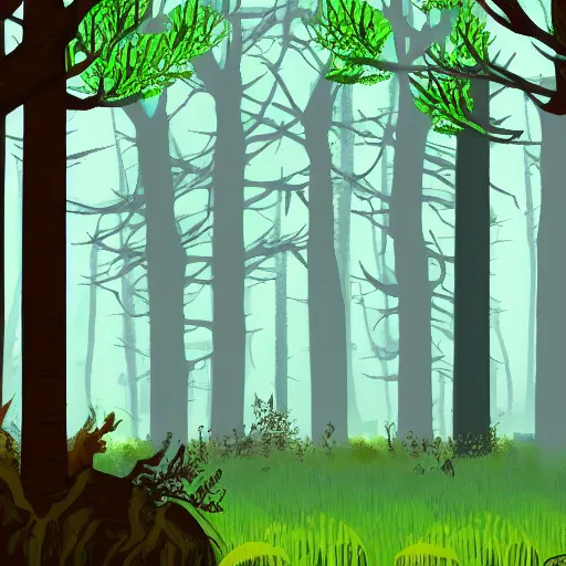 Image similar to a forest background for a point and click adventure game