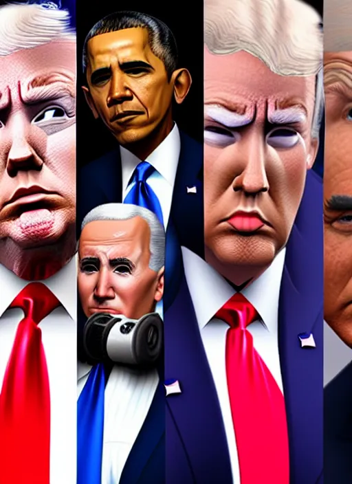 Image similar to GTA Cover Art, Obama, Biden, Trump, Pelosi, Schumer, Pence