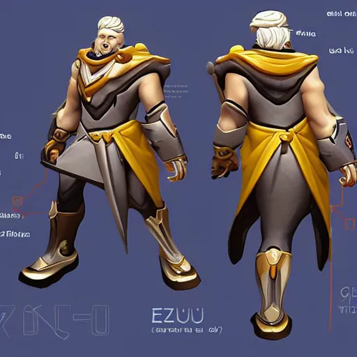 Image similar to zeus overwatch hero concept character