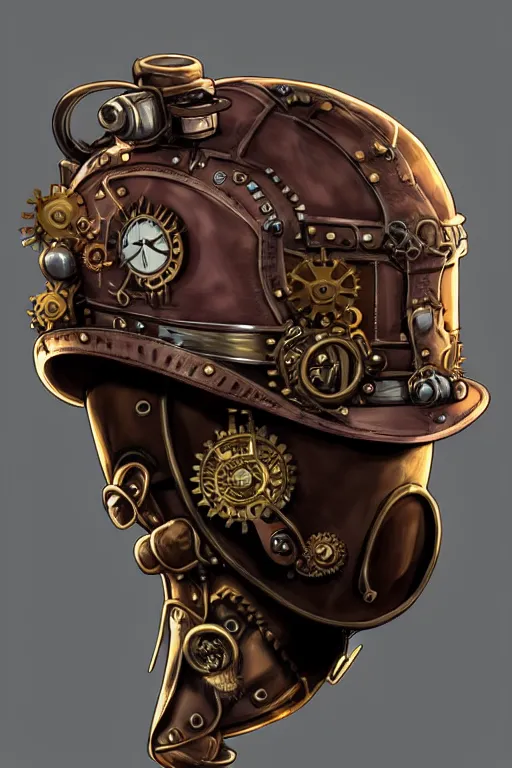 Image similar to steampunk helmet fantasy art mask cowboy!! stylized digital illustration sharp focus, elegant intricate digital painting artstation concept art global illumination ray tracing advanced technology chaykin howard and campionpascale and cooke darwyn and davis jack