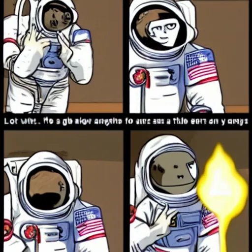 Image similar to An smug astronaut llama calls home