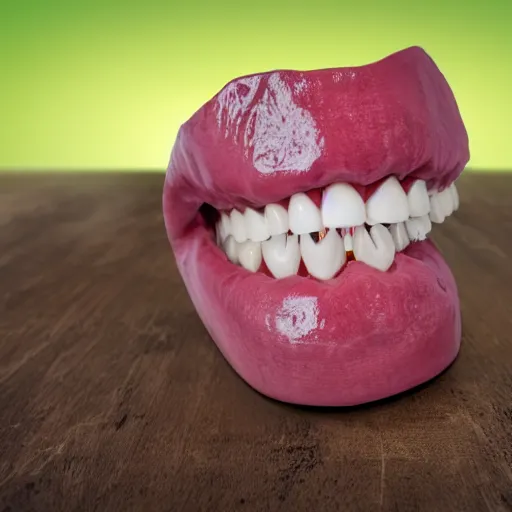 Image similar to a mouth filled with broken teeth