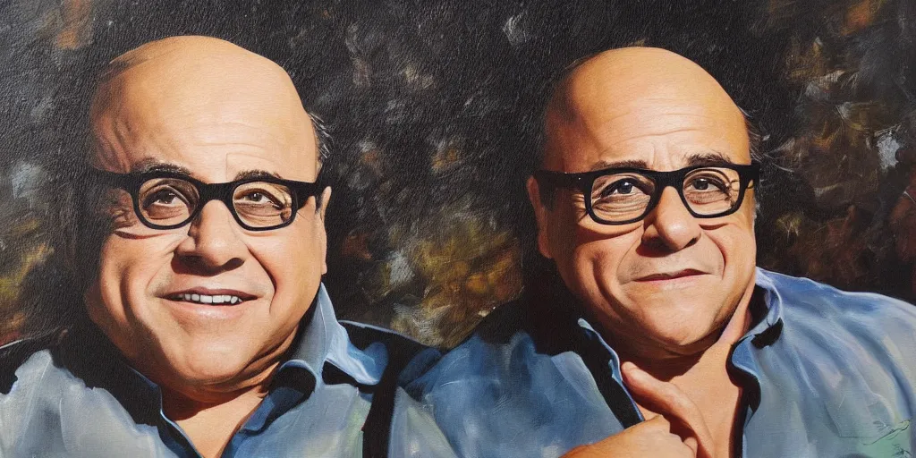 Prompt: danny devito majestic painting