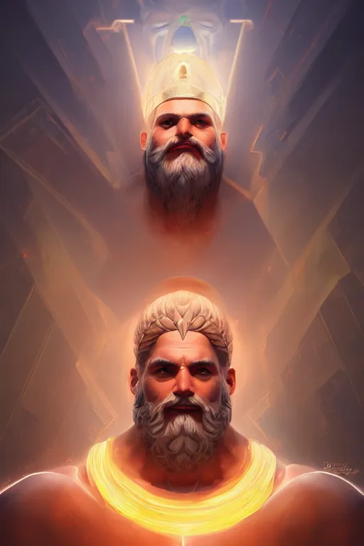 Image similar to the god zeus, egyptian environment, portrait, sharp focus, digital art, cgsociety, concept art, post processed, dynamic lighting, artstation, by emylie boivin and rossdraws